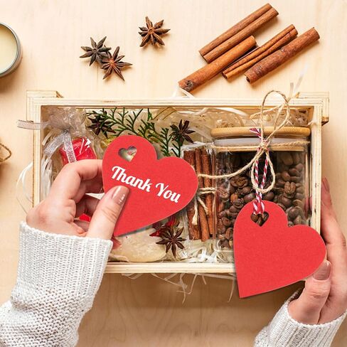 500 Pcs Red Heart Present Tags Valentine's Day Heart Shaped Paper Tags Blank Heart Hanging Labels Valentine's Present Wrapping Tags Paper Hearts Tags with 328 Ft String for Mother's Day Weddings Party in Kuwait