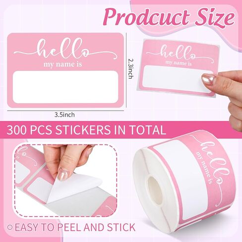 300pcs مرحبًا ، اسمي ملصقات فاتحة اللون الوردي الملصق اللطيف اللذيذ اللذيذ ملصقات ملصقات للمكتب المدرسي الفصل الدراسي in Kuwait