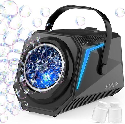 Bubble Machine with Bubbles Solution - Lights, Portable, Leak-Proof, Toys for 3 4 5 6 7 8 Years Old Boys Girls - Ideal Gift for Age -3 Kids Toddlers for Weddings, Outdoor & Parties in Saudi Arabia