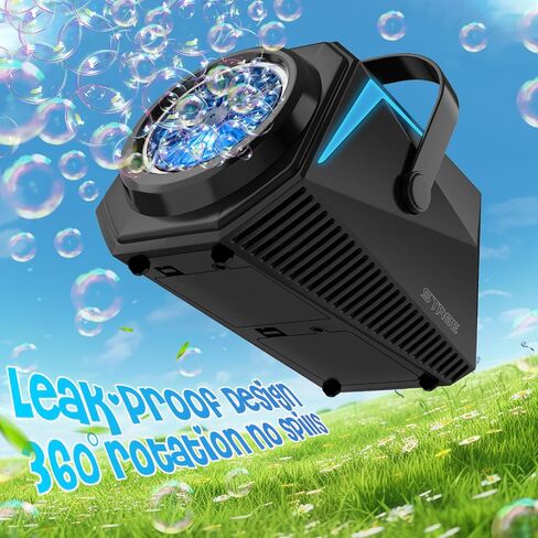 Bubble Machine with Bubbles Solution - Lights, Portable, Leak-Proof, Toys for 3 4 5 6 7 8 Years Old Boys Girls - Ideal Gift for Age -3 Kids Toddlers for Weddings, Outdoor & Parties in Saudi Arabia
