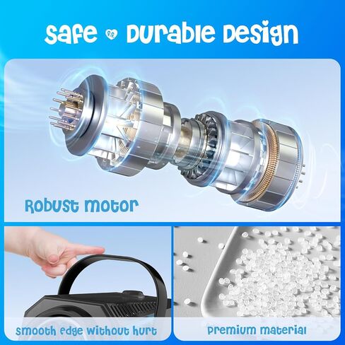 Bubble Machine with Bubbles Solution - Lights, Portable, Leak-Proof, Toys for 3 4 5 6 7 8 Years Old Boys Girls - Ideal Gift for Age -3 Kids Toddlers for Weddings, Outdoor & Parties in Saudi Arabia