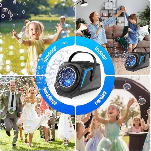 Bubble Machine with Bubbles Solution - Lights, Portable, Leak-Proof, Toys for 3 4 5 6 7 8 Years Old Boys Girls - Ideal Gift for Age -3 Kids Toddlers for Weddings, Outdoor & Parties in Saudi Arabia