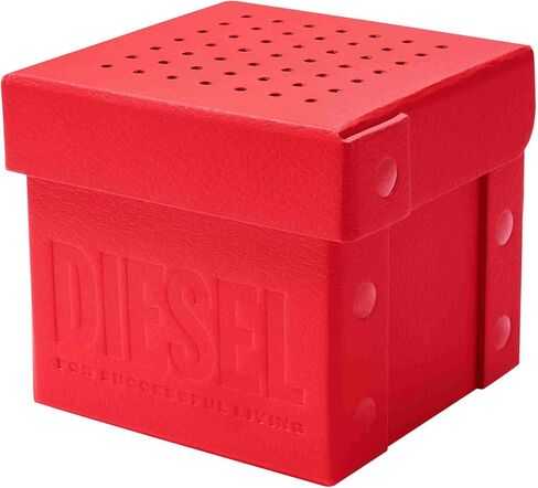 Diesel Scraper Stainless Steel and Leather Three-Hand Analog Men's Watch, Color: Gunmetal, Brown (Model: DZ2189) in Kuwait