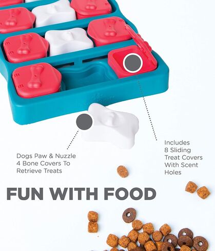 Outward Hound Fun Feeder Slo Bowl (Medium/Mini, Purple) and Outward Hound Nina Ottosson Dog Brick Interactive Treat Puzzle Dog Toy in Kuwait