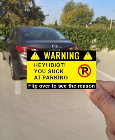 Bad Parking Cards, 100Pcs HEY IDIOT YOU S*CK AT PARKING Cards, 3.5"x2" Learn to Park Cards with Multi Reasons for Bad Parking, Funny Car Accessories Business Cards Gift for Adults in Saudi Arabia