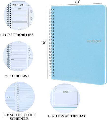 Undated Weekly Planner, Weekly To Do List Notebook with Goal & Habit Tracker Organizer, A5 5.8" x 8.0" Weekly Planner Notebook with Spiral Binding for Men or Women in Saudi Arabia