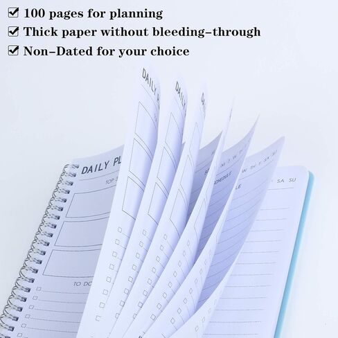Undated Weekly Planner, Weekly To Do List Notebook with Goal & Habit Tracker Organizer, A5 5.8" x 8.0" Weekly Planner Notebook with Spiral Binding for Men or Women in Saudi Arabia