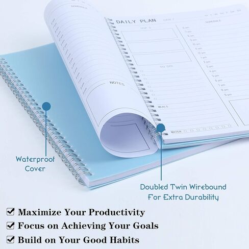 Undated Weekly Planner, Weekly To Do List Notebook with Goal & Habit Tracker Organizer, A5 5.8" x 8.0" Weekly Planner Notebook with Spiral Binding for Men or Women in Saudi Arabia