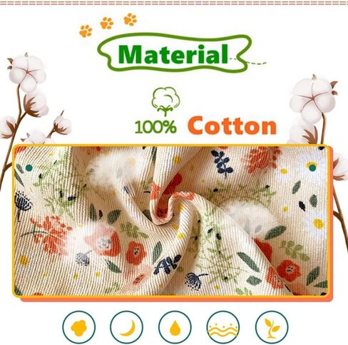 Hairless Cat Clothes - Breathable Spring Autumn Cotton Corduroy Dress with Floral Print Skirt Elegant Romantic Girly Vest Soft Strap Tank Top for Sphynx, Cornish Rex, Devon Rex, Peterbald (M) in Kuwait