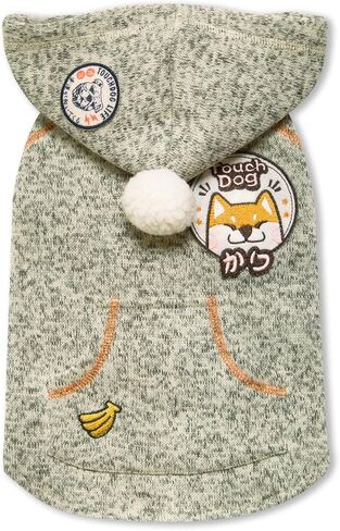 TOUCHDOG 'Hippie Swag' Sleeveless Pompom Designer Fashion Pet Dog Sweater Hoodie Jacket Coat, Medium, Pink in Saudi Arabia