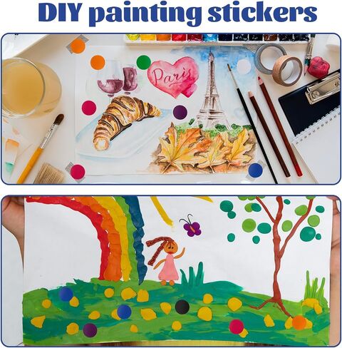 Giantree 0.5 Inch 8 Colors Round Stickers, 8000Pcs Color Dot Stickers, Blank Circle Sticker Labels to Write On 8 Color Dot Stickers for Office, Classroom (8 Colors 8 Rolls) in Saudi Arabia