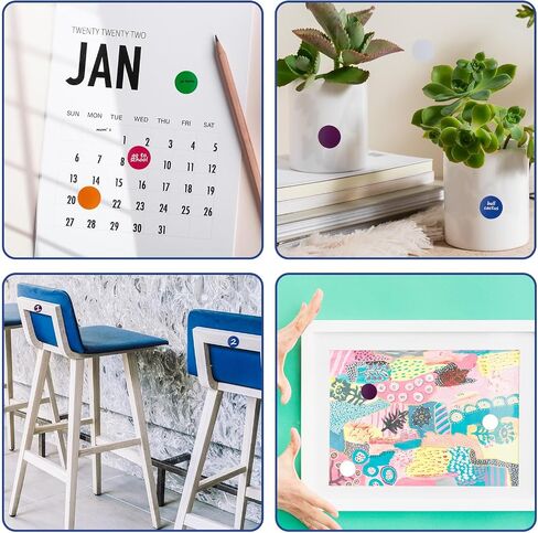 Giantree 0.5 Inch 8 Colors Round Stickers, 8000Pcs Color Dot Stickers, Blank Circle Sticker Labels to Write On 8 Color Dot Stickers for Office, Classroom (8 Colors 8 Rolls) in Saudi Arabia