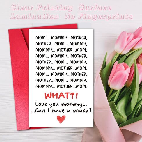 Happy Mother's Day Card for Mom from Young Children, Funny Mother's Day Gift Card from Little Kids Daughter Son (Love You Mommy, Can I Have a Snack) in Saudi Arabia