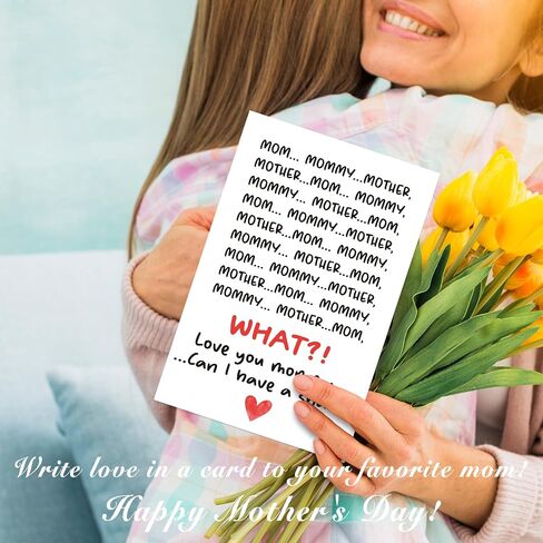 Happy Mother's Day Card for Mom from Young Children, Funny Mother's Day Gift Card from Little Kids Daughter Son (Love You Mommy, Can I Have a Snack) in Saudi Arabia