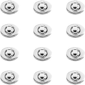 Framendino, 12 Pack Silver Turn Locks Clasp Oval 5/8 Inch Metal Twist Purse Closure Buckle for Handbag Hardware Small Fastener