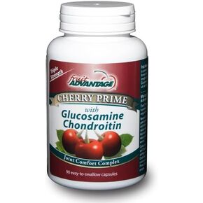Fruit Advantage Cherry Prime Montmorency Tart Cherry Extract مع الجلوكوزامين والكوندرويتين - 90 كبسولة (علبة بها 12 قطعة)