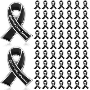Tigeen 100 PCS Funeral Memorial Pins Bulk Metal Thailess Black Ribbon Pin Pin Pins Fabel Pins Brooch Badge for Mourning Day Homps Conten