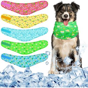 5 PCS Dog Boading Bandanas Dog Dog Instant Bareing Neck Wraps reptible Ice Dickf Pet Thip Thip Twiros Basic For Mediance Exced Barge Training Camping Exclues for Summer (M)