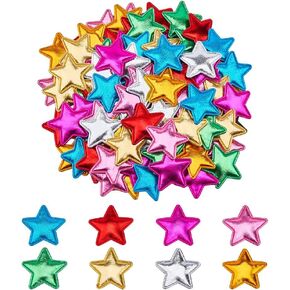 120pcs Star Patches 8 Colors Fabric Star Ebellishments Pluterd Glitter 5 Star Pu paceded fose healsed for diy cake cake hat sholeming alticing sofmishing
