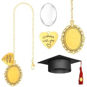 Custom Graduation Memorial Tassel Charm Class of 2025 Gold Graduation Cap Tassel Photo Charm Personalized I Always with You Memorial Gifts for Graduation
