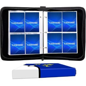 ألبوم Card Card Card Premium مع 900 جيوب - مثالي للتداول وكرة القدم وبطاقات TCG - تخزين الحالات الصعبة مع سحاب وحامل الحلقة ، وتجميع المحمل العلوي (كبير)