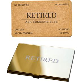 RXBC2011 بطاقات العمل المتقاعدة Kraft Rustic Funny Retirement Gift (حزمة من 50/مع حالة الفولاذ المقاوم للصدأ مرآة ذهبية) للرجال المتقاعدين نساء زملاء العمل