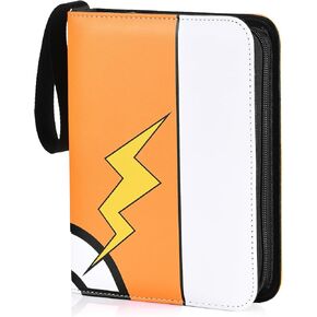 Card Binder 4-Pockets, 400 Pockets Cards Holder with 50 Removable Sleeves, Trading Game Card Collector Zipper Albums Holder,Display Storage Carrying Case Folders Book (Red)