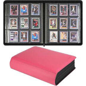 9 Pocket TopLoader Binder, Holds 360 3"x4" Toploader Hard Cases, Sleeves Card Collection Binder, 20 Double Sided Pages, Compatible with Trading & Sports Holder - Red