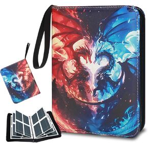 Card Binder 4 Pocket, HYNANCE Trading Card Binder 400 Pockets fits 400 Cards with 50 Removable Sleeves for Boys and Girls Organized