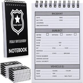 Taling 24 PCS Public Safety Police Police Interview Report Report Notepad for Lawing Offorct Higports Book Book Bookboor Cop Inventive Equiperations ، 70 Sheets/ 140 Pages