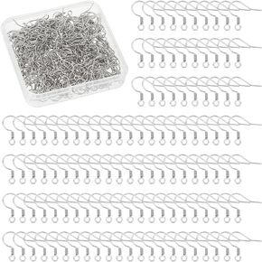 UniCraftale 300pcs 21 مقياس الصلب غير القابل للصدأ ربط السنانير خطاف الأسماك الأسلاك الأسلاك المعدنية نتائج الكرة النقطة الأذن
