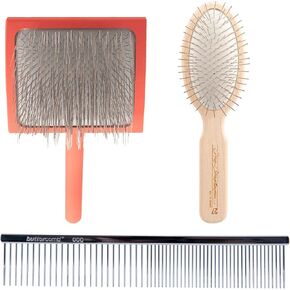 فرشاة كريس كريستنسن و Buildle ، Big G Slicker Brush ، 000 7.5 بوصة على غرار Greyhound غرامة ، مشط خشن ، 27 مم فرشاة بيضاوية.