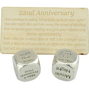 22 سنة الذكرى السنوية المعدنية Date Night Dice - قم بإنشاء ليلة تاريخ 22