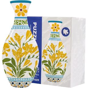3D Puzzle Vase for Adults - DIY Flower Planter Jigsaw Puzzle Kit, Decorative Art Jar Craft for Home Decor, Reusable Vases Creative Gift & Garden Craft Project (Tulip)