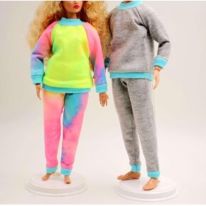 ملونة يدويًا ملونة بالملابس الرياضية البيجامات المناسبة لـ 12 "Dolling و Curvy Doll Female و Male Doll و Doll غير مدرجة