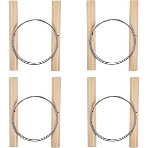 Thinp 4 PCS قواطع الطين البوليمر ، قاطع سلك الطين مع أدوات الفخار الخشبية للمقبض للجبن لقطع العجين القطع النحت النحت
