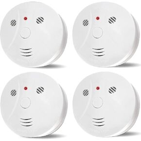 3 Pack Smoke Detector Battery Operated with Photoelectric Sensor and Silence Button, Travel Portable