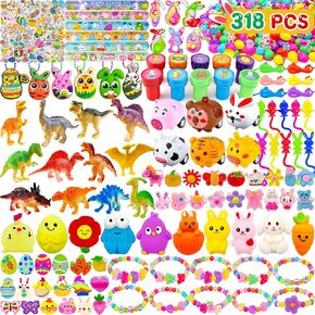 318 PCS بيض عيد الفصح مع ألعاب داخل حشو سلة عيد الفصح المملوءة بالجملة