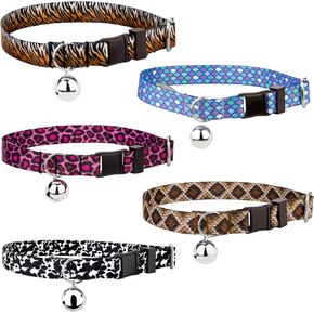 Country Brook Petz - Pink Leopard Print Cat Collear - مجموعة المطبوعات الحيوانية التي تتميز بتصميمات برية