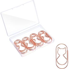 Bremorou 20 PCS Rose Gold Cat Paper ، اللوازم المكتبية الزخرفية ، مقاطع ورقية كبيرة من Jumbo لمخططها