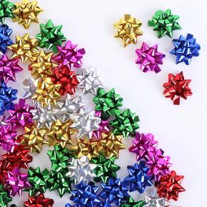 240pcs 1 في أقواس النجمة الصغيرة لتغليف الهدايا والعروض ، أقواس عيد الميلاد المتعددة ، للحفلات ، أعياد الميلاد ، حفلات الزفاف أو العطل الأخرى. (أبيض)