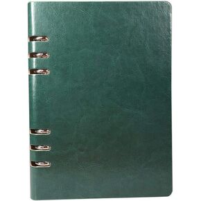 A5 Classic Classic Notebook Lould Goke Leather 6 ثقوب Ring Binder Planner Planner Organizer Binder Binder Multi Functional ، Red