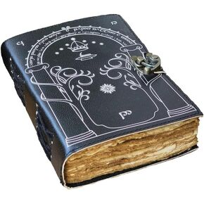 The Lord of the Rings Book Hobbit Lotr Gifts Books Leather Journal Lord of the Rings Decor Jrr Tolkien Books Lord of the Rings Merch Book Set Hardcover Merchandise Bookends Illustrated Edition Ring Gift (Brown ، 7x5)