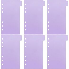 6PCS Dividers Dividers Binder FABS لمؤشر تنظيم الأوراق فضفاضة لسهولة التصنيف المحمول والدراسة