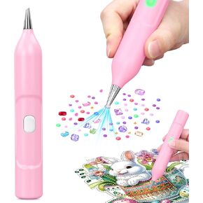 Puuqii Electric Diamond Paint Pen Kit ، إكسسوارات القلم الفنية الماس الفراغية للبالغين والأطفال ، أدوات فن البطارية اللاسلكية USB-C مع تصميم خفيفة الوزن مريح