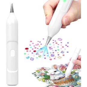 Electric Diamond Painting Pen Kit,Waxless Vacuum Diamond Art Pen Accessories for Adults & Kids,Wireless USB-C Rechargeable Battery Diamond Art Tools with Ergonomic Lightweight Design