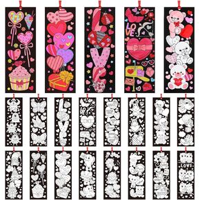 Frienda 80 Pcs Summer Color Your Own Bookmarks with Ribbon Bulk DIY Coloring Crafts Beach Ice Cream Ocean Fruit Sun Bookmark Blank Paint Classroom Decorate for Teacher Student Summer Party Gift Tags