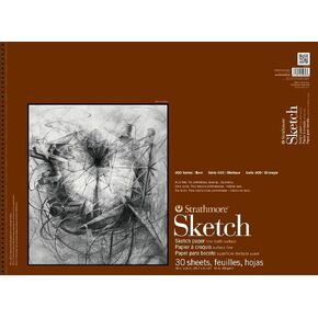 Strathmore 400 Series Sketch Paper Pad, Side Wire Bound, 18x24 inches, 30 Sheets (60lb/89g) - Artist Sketchbook for Adults and Students - Graphite, Charcoal, Pencil, Colored Pencil