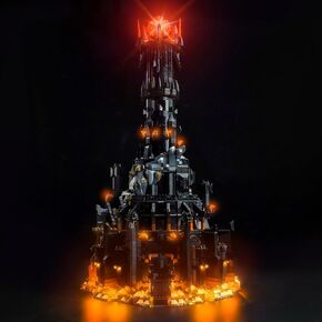 مجموعة ضوء مخصصة متوافقة مع Lego Barad Dur 10333 ، إضاءة ديكور متوافقة مع Lego 10333 Barad Dur Eye of Sauron Dark Tower Castle - فقط الأضواء ، بدون طراز