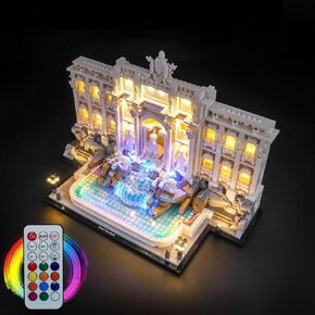 إضاءة LED متوافقة مع Lego Trevi Fountain 21062 ، مجموعة الضوء المتوافقة مع LEGO 21062 ، لم يتم تضمين مجموعة النموذج - فقط الأضواء (إصدار RGB -RC)